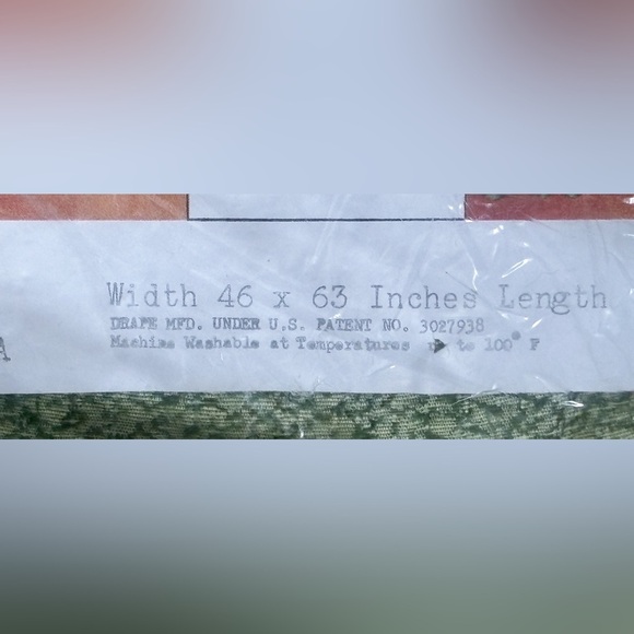 Vintage Empress Single Green Patterned Drape Panel 46 x 63 In Boho Goblincore - Picture 3 of 5